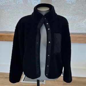 Fabletics Black Fleece and Rip-Stop Jacket